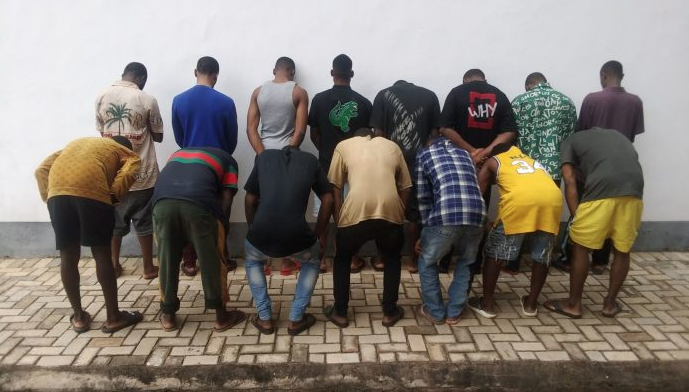 EFCC parade 15 Yahoo Boys arrested in Enugu 