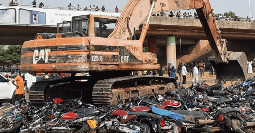 FCTA impounds, crushes 1,509 commercial motorcycles in Abuja in 5 months