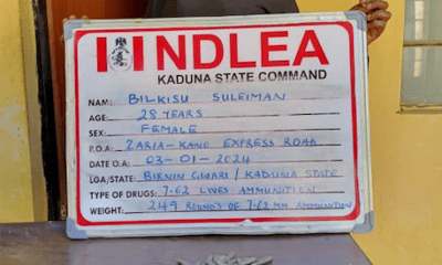 28-year-old woman who supplies ammunition to bandits arrested by NDLEA