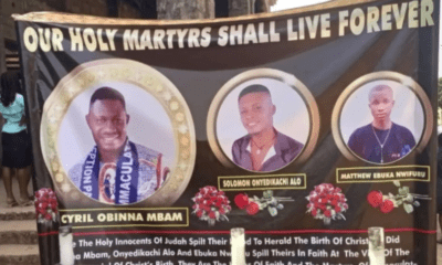 Three victims of Ebonyi church attack buried amid tears