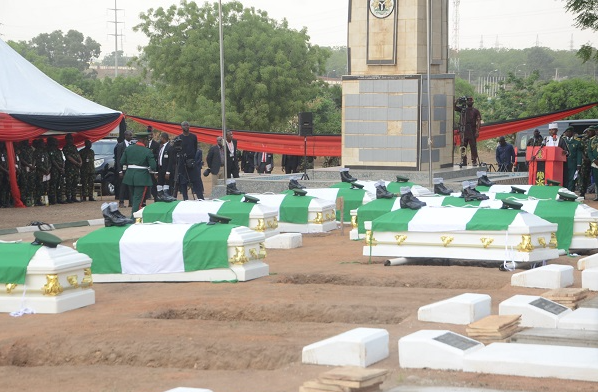 Military buries 17 personnel killed in Delta