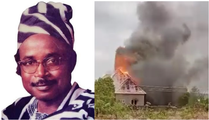 Hoodlums burn down former governor's residence